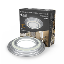 Светильник светодиодный Gauss Backlight BL138 круг хром. Gu5.3, 3Вт, 3000K