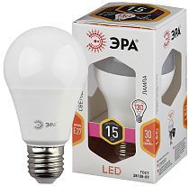Лампа светодиодная ЭРА STD LED A60-15W-827-E27 груша теплый белый свет
