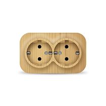 Розетка двухместная серия "IONICH", с заземлением, открытой установки, 16А, 220В, "сосна" (еврослот) Розетка двухместная серия "IONICH", с заземлением, открытой установки, 16А, 220В, "сосна" (еврослот)