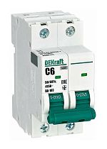 Автоматический выключатель 2Р 6А х-ка C ВА-103 6кА DEKraft