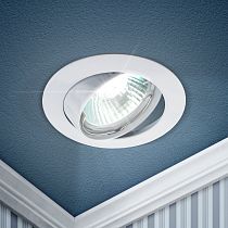 Светильник встраиваемый ЭРА KL1A WH литой простой поворотный MR16,12V/220V, 50W белый