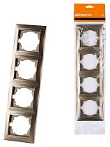 Рамка 4-х постовая вертикальная бронза "Лама"  TDM