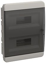 TEKFOR Корпус пластиковый ЩРВ-П-24 IP41 черная прозрачная дверь  IEK