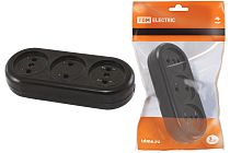 Розеточная колодка 3 гнезда 2П 16А макс. "Ретро" 250B (карболит)  TDM