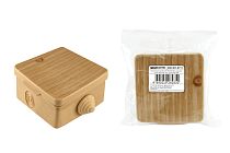 Коробка распаячная ОП 65х65х50мм, крышка, "ЭКО" (сосна), IP54, 4вх. инд. штрихкод  TDM