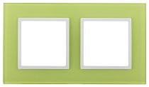 Рамка для выключателей и розеток двойная ЭРА Elegance 14-5102-26 стекло лайм