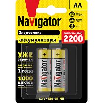 Аккумулятор Navigator NHR-2200-HR6-RTU-BP2 (блистер 2шт) Аккумулятор Navigator NHR-2200-HR6-RTU-BP2 (блистер 2шт)