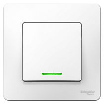 Blanca скрытая установка Белый Выключатель 1клавишный  с подсветкой  6А Systeme Electric (Schneider Electric)