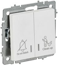 BRITE Выключатель 2-клавишный с индикацией для отелей 10А ВС10-2-9-БрАБ арктический белый IEK