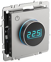 BRITE Термостат электронный с индикацией ТС10-1-БрС сталь  IEK