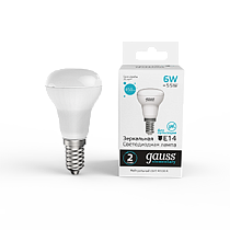 Лампа Gauss Elementary R50 6W 450lm 4100K Е14 LED 1/10/50 Лампа Gauss Elementary R50 6W 450lm 4100K Е14 LED 1/10/50