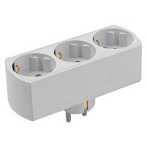 Сетевой разветвитель General GTS-F-3-16-G, 16А, 3 места, плоский, с заземлением