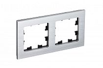 AtlasDesign Nature Металл Серебро Рамка 2-постовая  (Schneider Electric) Systeme Electric (Schneider Electric)