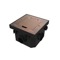 MultiDesk Лючок на 2 модуля IP44 с монтажной коробкой для бетонных полов МЕДЬ, тип MDK20