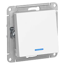 AtlasDesign Белый Переключатель 1-клавишный с подсветкой  сх.6а, 10АХ Systeme Electric (Schneider Electric)