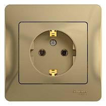 Glossa Титан Розетка с заземлением (в сборе с рамкой) Systeme Electric (Schneider Electric)