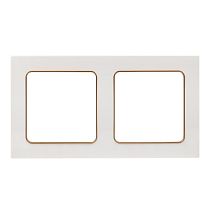 Стокгольм Рамка 2-местная белая с линией цвета шампань EKF PROxima