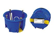 Коробка установочная СП D68х45мм, саморезы, пл. лапки, синяя, IP20, инд. штрихкод,  TDM