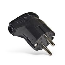 Вилка угловая с заземлением черная 16А 250В UNIVERSAL Вилка угловая с заземлением черная 16А 250В UNIVERSAL
