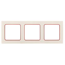 Стокгольм Рамка 3-местная белая с линией цвета красный EKF PROxima