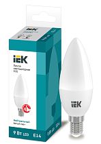 Лампа светодиодная C35 свеча 9Вт 230В 4000К E14  IEK
