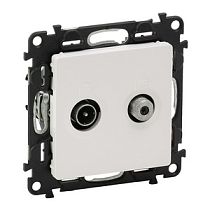Розетка TV-SAT двухкабельная С лицевой панелью белая Valena LIFE DIY Legrand Розетка TV-SAT двухкабельная С лицевой панелью белая Valena LIFE DIY Legrand
