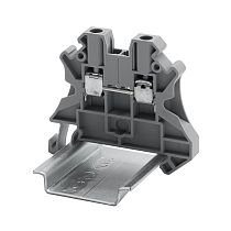 Клемма проходная, винтовой зажим, 2 точки подключения, 2.5 кв.мм, серая