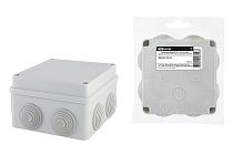 Коробка распаячная ОП 110х110х70мм, крышка на винтах, IP55, 8вх. инд. штрих-код  TDM
