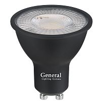 Лампа Светодиодная General GLDEN-MR16-DIF-10-230-GU10-2700 Диффузор 30 градусов Черный корпус 1/10/100