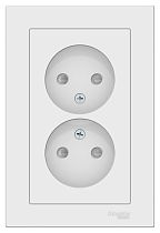 AtlasDesign Лотос Розетка двойная без заземления со шторками,16А, в сборе Systeme Electric (Schneider Electric)