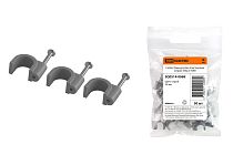 Скоба 35мм круглая пластиковая (серая) (50шт)  TDM