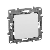 ETIKA Выключатель 1-клавишный проходной 10А безвинтовое крепление белый