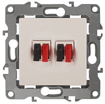 Розетка ЭРА 12 12-3112-02 слоновая кость аудио двойная стерео