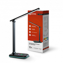 Светильник настольный светодиодный PLUS ССО-20Ч 12Вт 6500К 640Лм RGB-подсветка, сенсор, с адаптером ЧЕРНЫЙ IN HOME