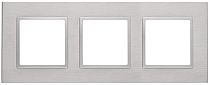 Рамка ЭРА Elegance 14-5203-03 для выключателей и розеток тройная металл алюминий