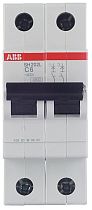 Автоматический выключатель двухполюсный C 6А 6кА SH202 ABB