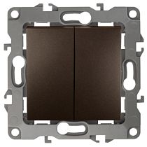 Выключатель ЭРА 12 12-1004-13 10А 250В бронза без механических лапок двойной