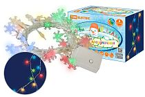 Гирлянда светодиодная "Снежинки" 50LED, 5м, 8 режимов, многоцвет., прозр. шнур, 250 В,  TDM