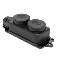 Роз. (колодка) двухмест. с защит. крышками каучуковая 230В 2P+PE 16A IP44 EKF