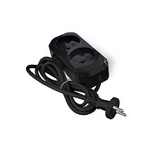 Удлинитель бытовой  Е-202 ПВС 2*0,75 2 гнезда 2м черный UNIVERSAL