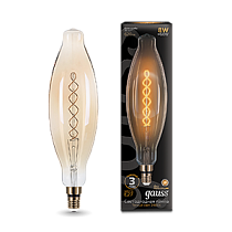 Лампа светодиодная Gauss Vintage Filament Flexible BT120 8Вт E27 Golden 620lm 2400K