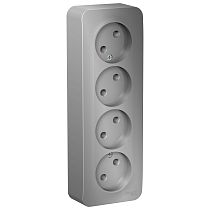 Blanca открытая установка с  изолированной пластиной Алюминий Розетка 4 постовая без заземления 16А Systeme Electric (Schneider Electric) Blanca открытая установка с  изолированной пластиной Алюминий Розетка 4 постовая без заземления 16А Systeme Electric (Schneider Electric)