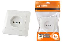 Розетка 2П 10А 250В белая "Ильмень"  TDM