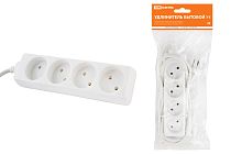 Удлинитель бытовой  У4  4 гнезда, 1,5метра, без заземления, ПВС 2х0,75мм2  10А/250В  TDM