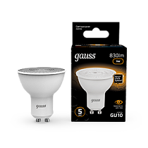 Лампа светодиодная Gauss MR16 9Вт 830lm 3000K GU10
