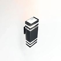 Фасадный светильник General GWL-2MR16-GU10-S-IP65 Черный с двойным боковым рассеивателем Катет