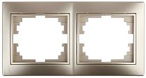Рамка для розеток и выключателей на 2 поста Intro Plano 1-502-04 шампань