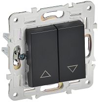 SKANDY Выключатель жалюзи 10А SK-V12Bl черный IEK