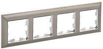 BRITE Рамка 4-местная РУ-4-Бр хром/никель  IEK