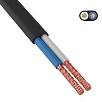 Шнур плоский, гибкий ШВВП 2х0,75 черный